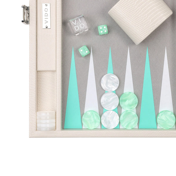 Pearl Lizard <br> Backgammon Set <br> (L 38 x W 24.5) cm