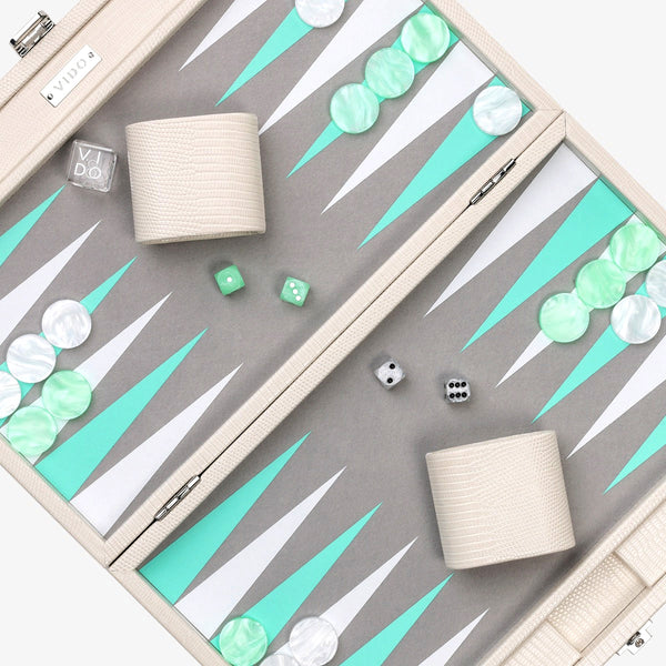 Pearl Lizard <br> Backgammon Set <br> (L 38 x W 24.5) cm