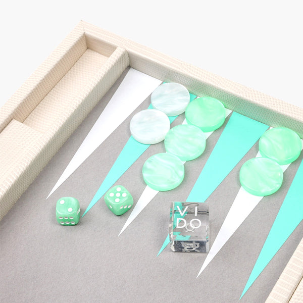 Pearl Lizard <br> Backgammon Set <br> (L 38 x W 24.5) cm