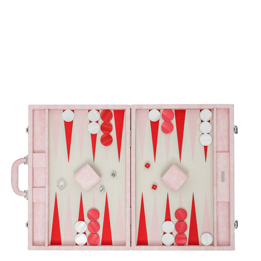 Pink Lizard
 <br> Backgammon Set with Handle <br> 
(L 52 x W 36) cm