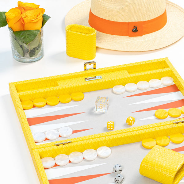 Yellow Snake <br> Backgammon Set <br> (L 38 x W 24.5) cm