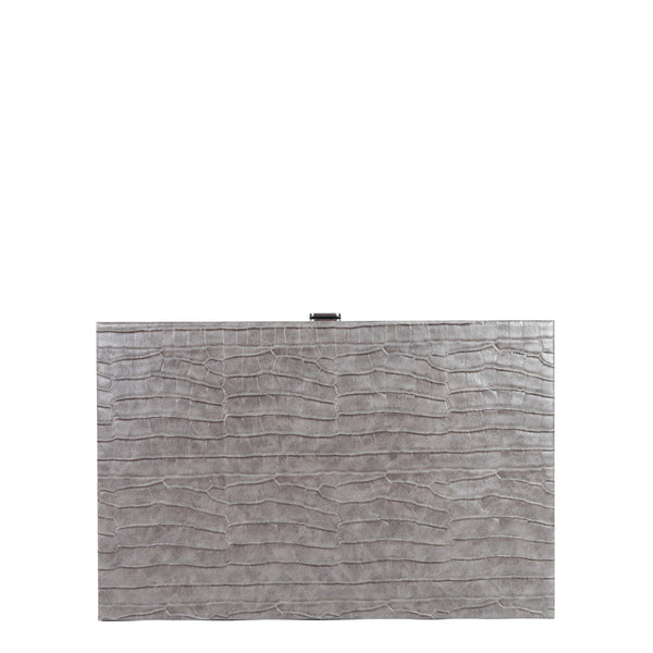 Anthracite Grey Alligator <br> Backgammon Set <br> (L 38 x W 24.5) cm