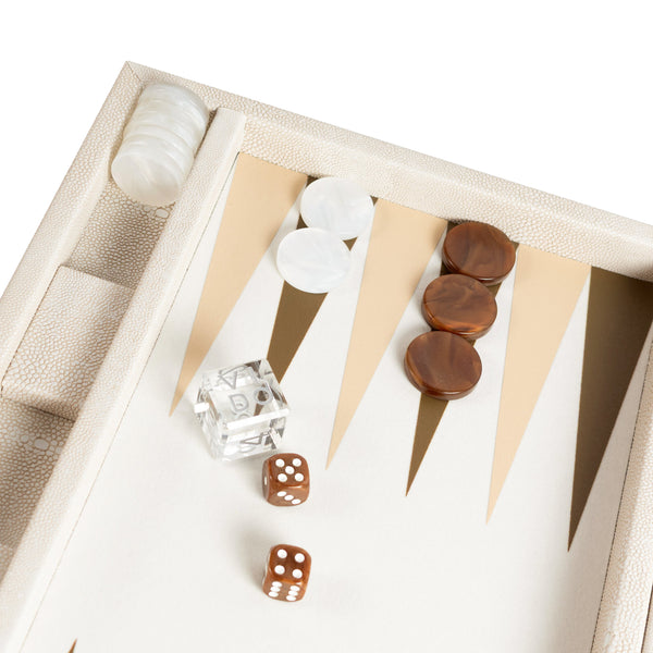 Beige Stingray <br> Backgammon Set <br> (L 38 x W 24.5) cm