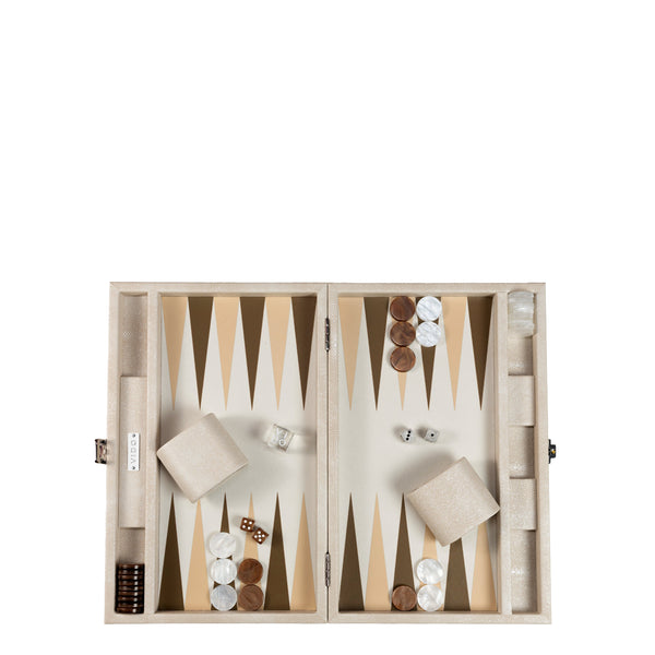 Beige Stingray <br> Backgammon Set <br> (L 38 x W 24.5) cm