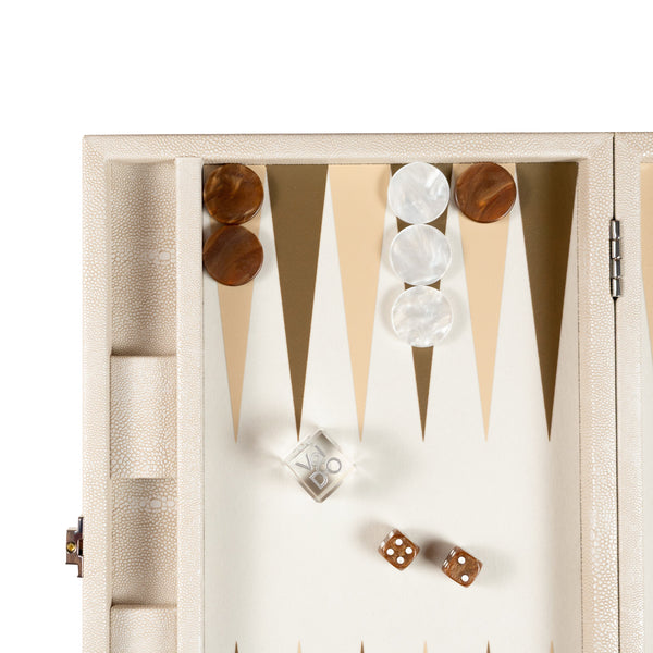 Beige Stingray <br> Backgammon Set <br> (L 38 x W 24.5) cm