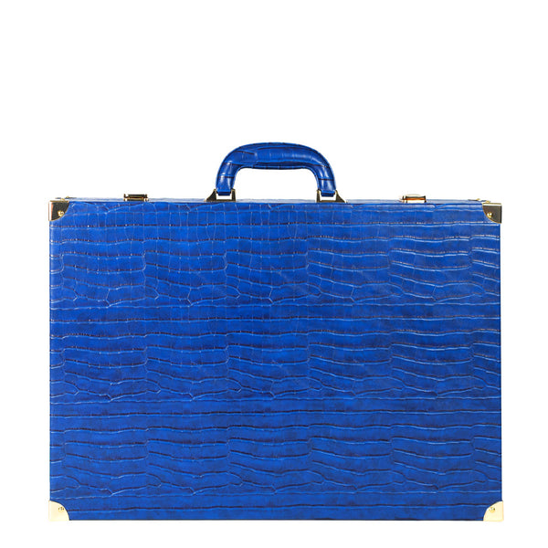Navy Blue Alligator <br> Backgammon Set with Handle <br> (L 52 x W 36) cm