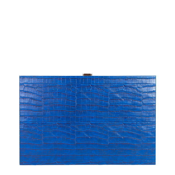 Navy Blue Alligator <br> Backgammon Set <br> (L 38 x W 24.5) cm