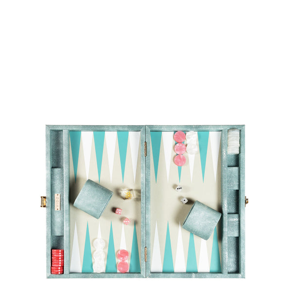 Ocean Green Stingray <br> Backgammon Set <br> (L 38 x W 24.5) cm