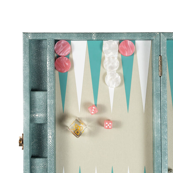 Ocean Green Stingray <br> Backgammon Set <br> (L 38 x W 24.5) cm