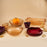 Deep Round Platter <br> Amber with Multicolor Dots <br> (Ø 35 x H 12) cm