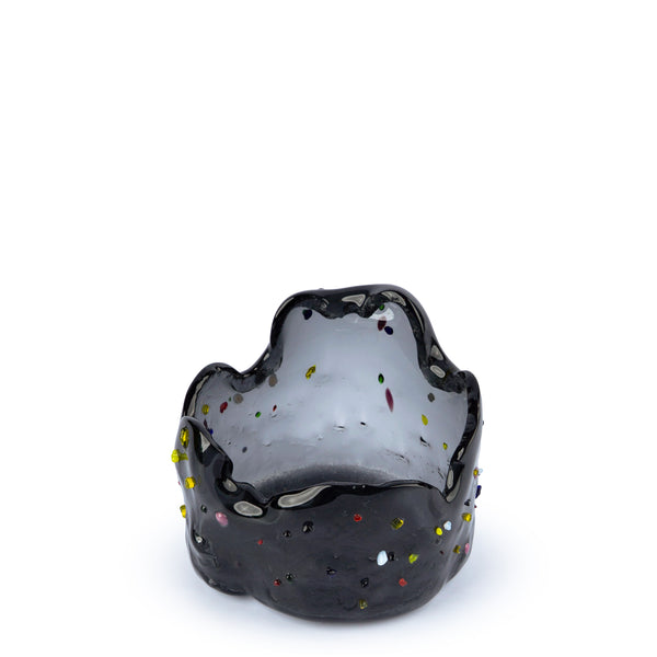 Deep Bowl <br> Black with Multicolor Dots <br> (Ø 12 x H 7) cm