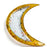 Moon Platter <br> Clear with Multicolor Dots and Gold Rim <br> Set of 2