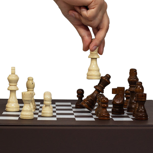 Chess Set <br> Walnut Brown <br> (L 36.5 x H 5.2) cm
