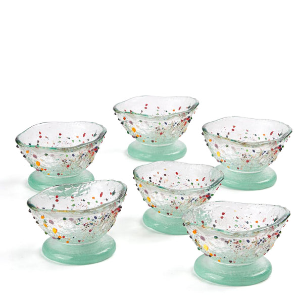 Cup <br> Clear with Multicolor Dots <br> (Ø 11 x H 7) cm