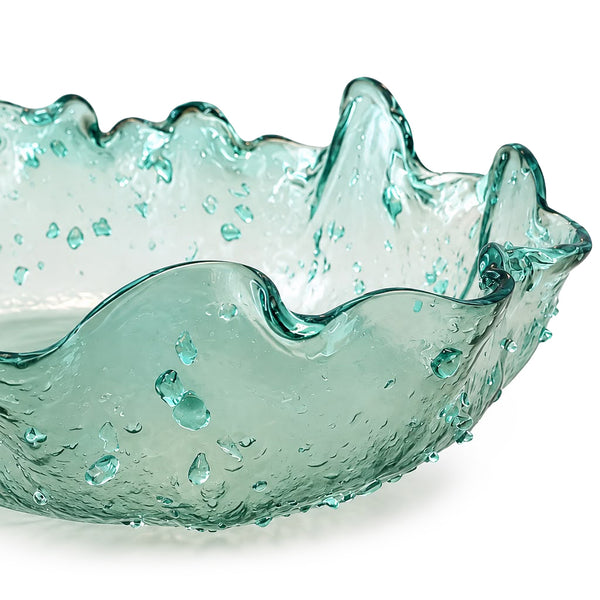Deep Round Platter <br> Green with Dots <br> (Ø 36 x H 10) cm