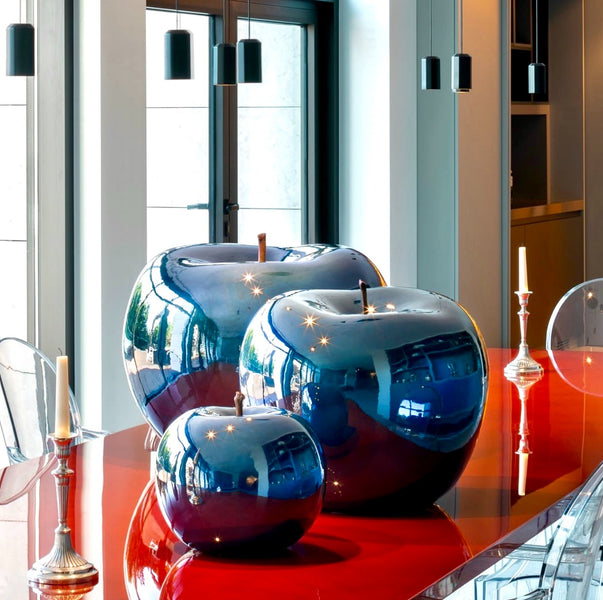 Apple Portuguese Faience <br> Petrol <br> (Ø 41 x H 34) cm