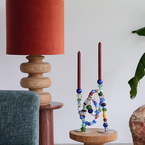 Beads Candle Holder <br> Multi-color <br> (L 33 x W 12 x H 38) cm