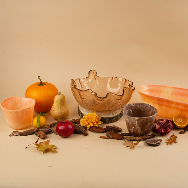 Round Platter <br> Amber <br> (Ø 35 x H 12) cm