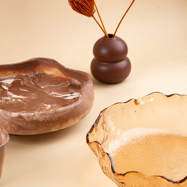 Round Platter <br> Amber <br> (Ø 35 x H 12) cm