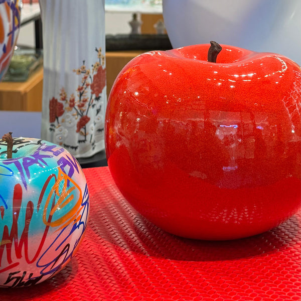 Apple Portuguese Faience <br> Red <br> (Ø 30 x H 24) cm