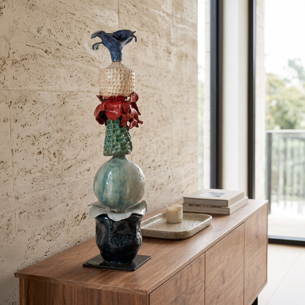 Ceramic Totem <br> (D 23 x W 23 x H 85) cm
