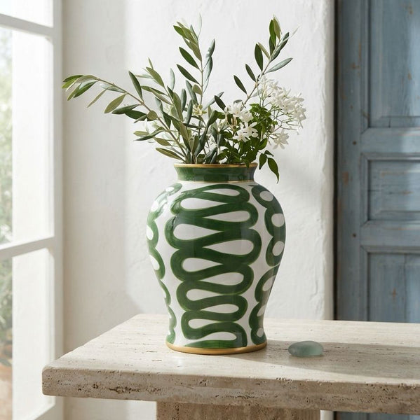 Serpentine Vase <br> (Ø 30 x H 38) cm