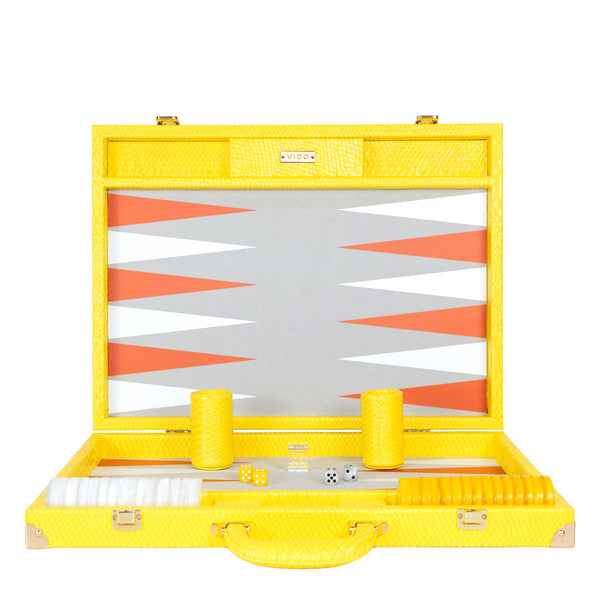 Yellow Snake <br> Backgammon Set with Handle <br> (L 52 x W 36) cm