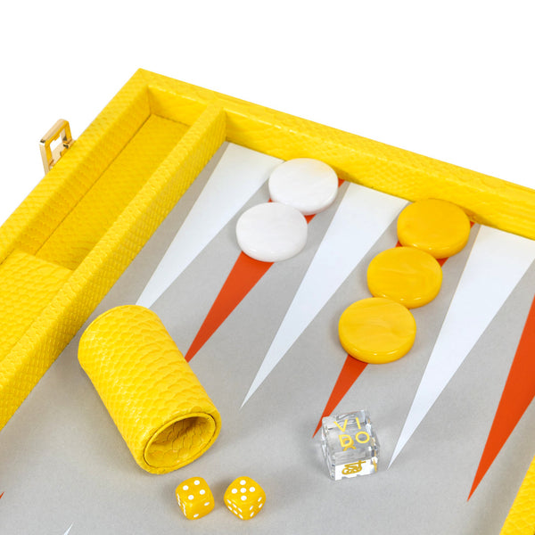 Yellow Snake <br> Backgammon Set with Handle <br> (L 52 x W 36) cm