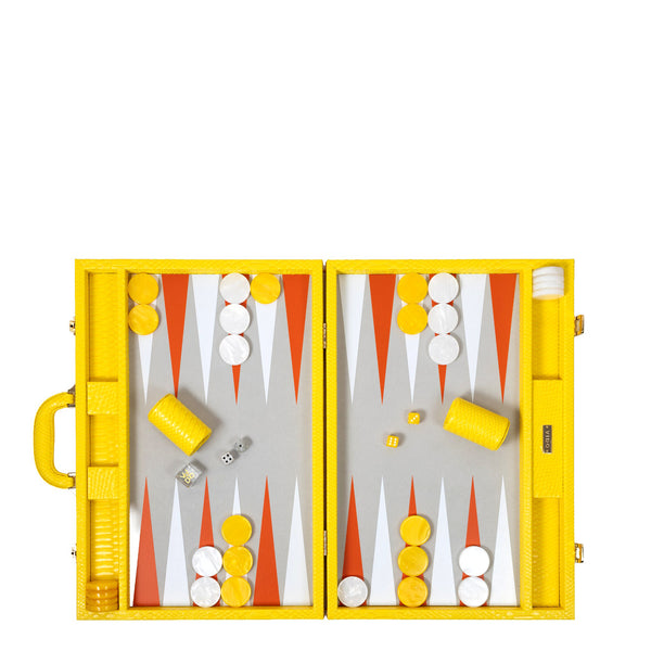 Yellow Snake <br> Backgammon Set with Handle <br> (L 52 x W 36) cm