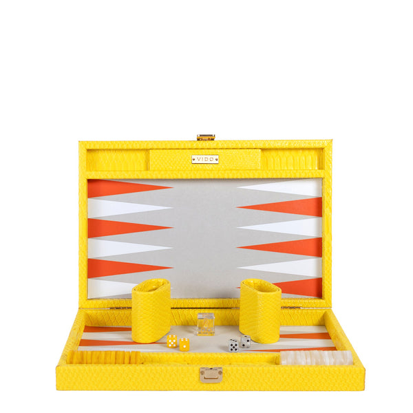 Yellow Snake <br> Backgammon Set <br> (L 38 x W 24.5) cm