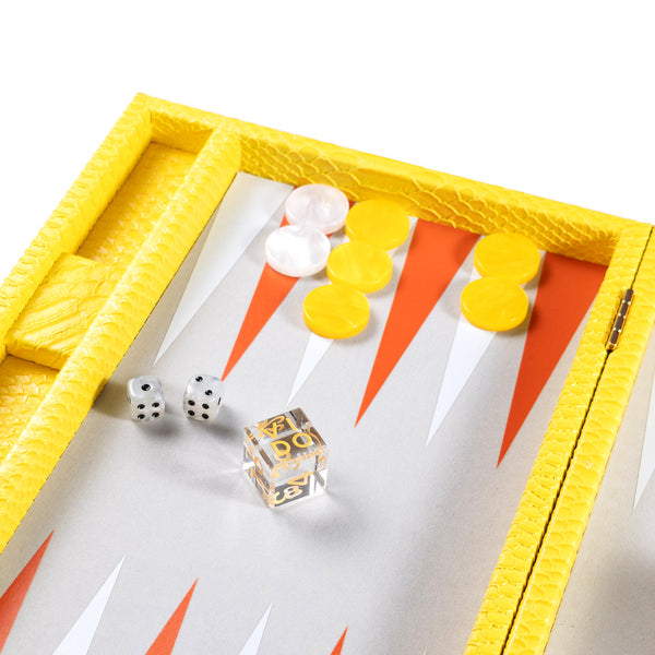 Yellow Snake <br> Backgammon Set <br> (L 38 x W 24.5) cm