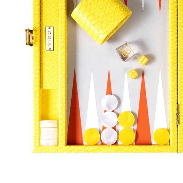 Yellow Snake <br> Backgammon Set <br> (L 38 x W 24.5) cm