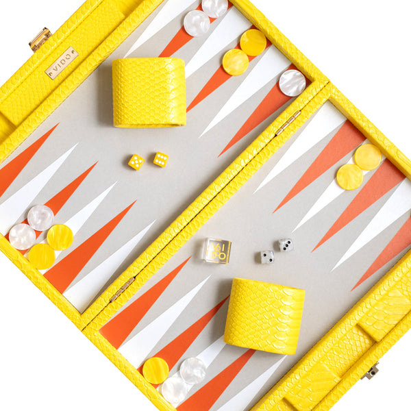 Yellow Snake <br> Backgammon Set <br> (L 38 x W 24.5) cm
