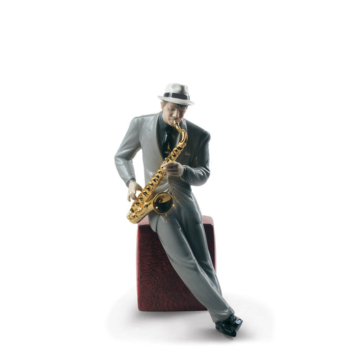 Jazz Saxophonist Figurine
<br> (L 13 x W 23 x H 29) cm