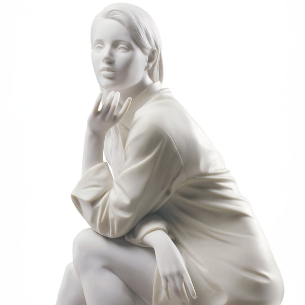 In My Thoughts Woman Figurine <br> (L 28 x W 17 x H 37) cm