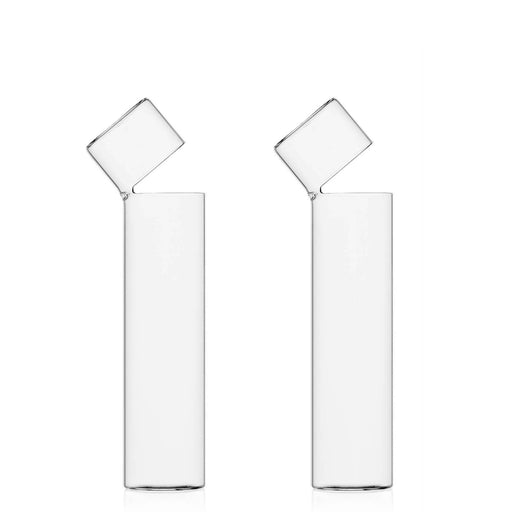 Glass Cylinder Vases <br> Clear <br> Set of 2