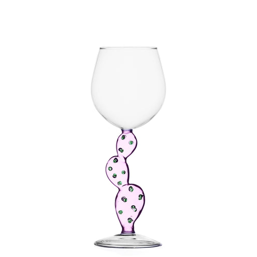 Desert Plants Stemmed Glass <br> Pink Cactus <br> 350 ml
