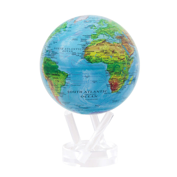 Globe <br> Blue Relief Map <br> (Ø 16 x H 23) cm