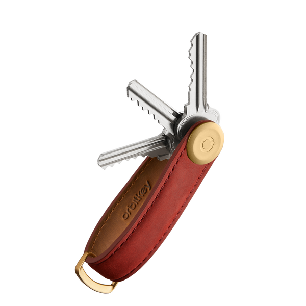 Crazy-Horse Key Organizer <br> Maple Red with Red Stitching