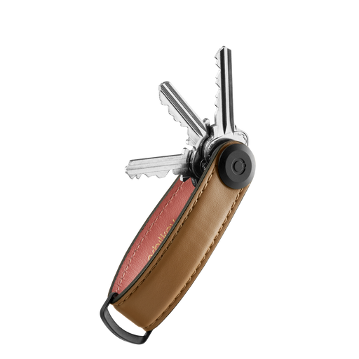 Seasonal Color Leather Key Organizer <br> Cocoa Rose with Brown Stitching <br> Limited Edition
