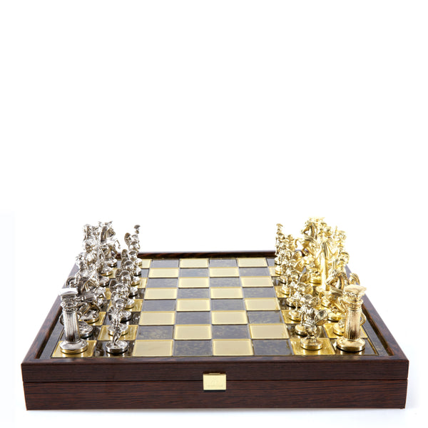 Chess Set <br> Greek Roman Period on Wooden Box <br> (41 x 41) cm