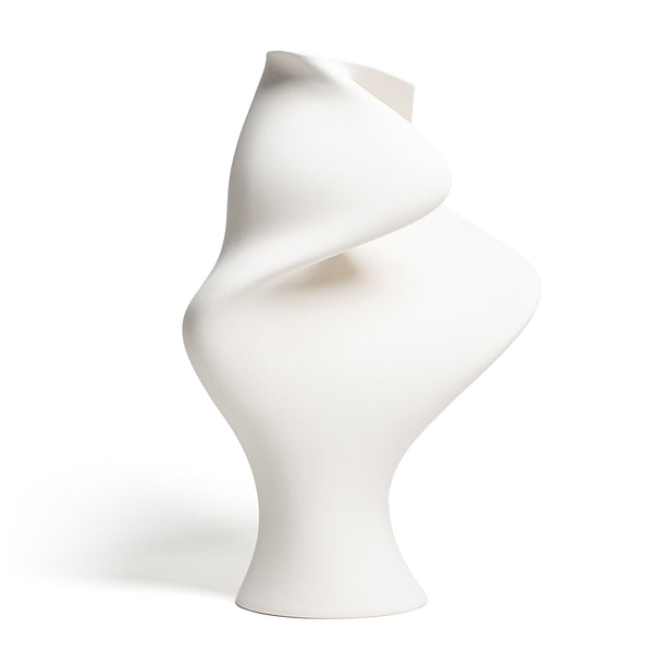 The Sonia Vase <br> Salt White<br> (L 40 x W 32 x H 58) cm