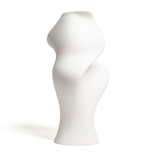 The Sonia Vase <br> Salt White<br> (L 40 x W 32 x H 58) cm