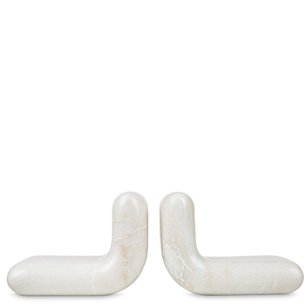 Stone Bookends <br> White <br> Set of 2