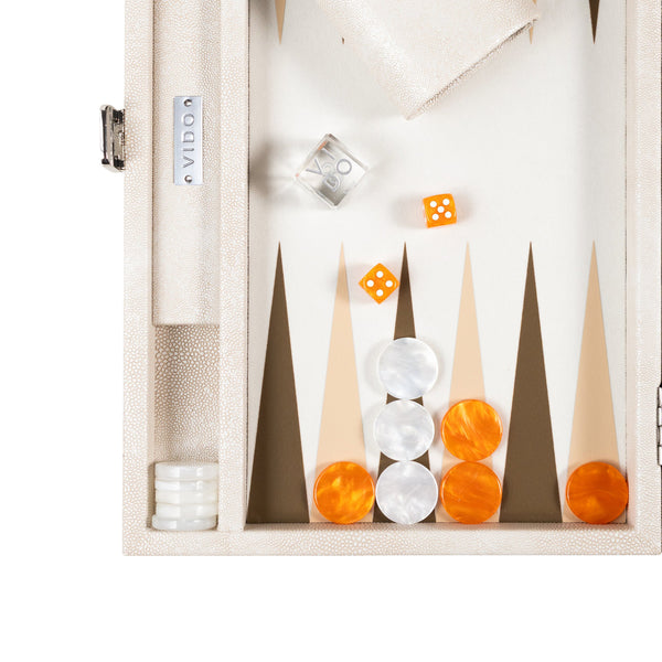 Beige Stingray <br> Backgammon Set <br> (L 38 x W 24.5) cm