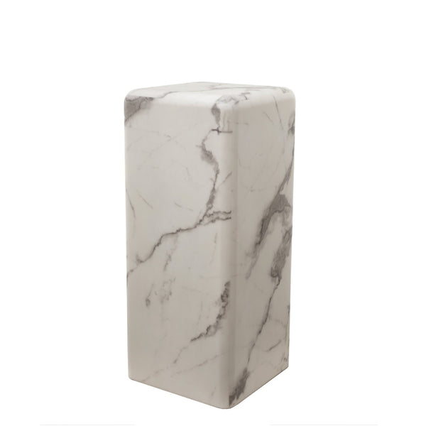 Pillar Marble Look Side Table <br> (L 33 x W 33 x H 76) cm