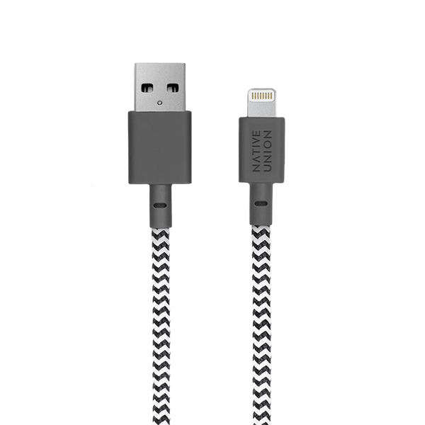 Night Cable Zebra <br> USB-A to Lightning <br> 3 m