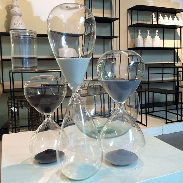 120 min Sandglass <br> White <br> (Ø 13 x H 50) cm