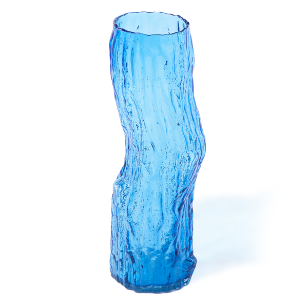 Tree Log Vase <br> Blue <br> (L 21 x W 18 x H 62) cm