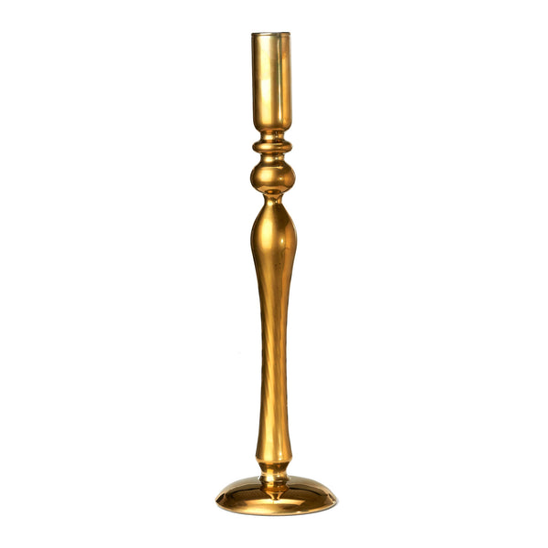 Single Arm Candle Holder <br> Gold <br> (Ø 8.5 x H 31.5) cm